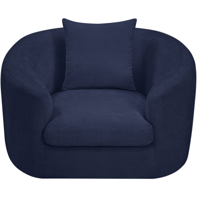 Meridian Furniture Penelope Navy Chenille Fabric Chair