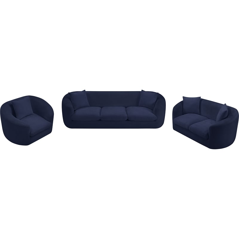 Meridian Furniture Penelope Navy Chenille Fabric Chair