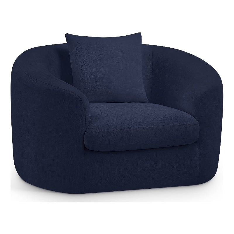 Meridian Furniture Penelope Navy Chenille Fabric Chair