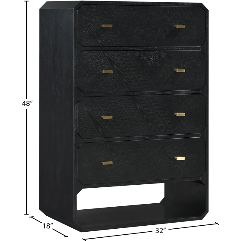 Meridian Furniture Parker Black Ash Veneer Chest