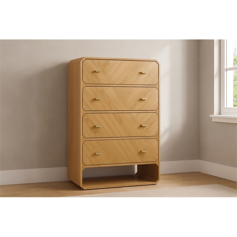 Meridian Furniture Parker Natural Ash Veneer Chest