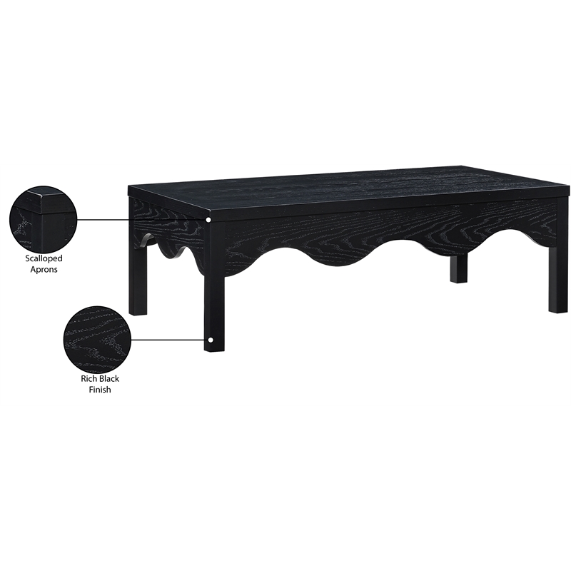 Meridian Furniture Fiora Black Oak Veneer Coffee Table