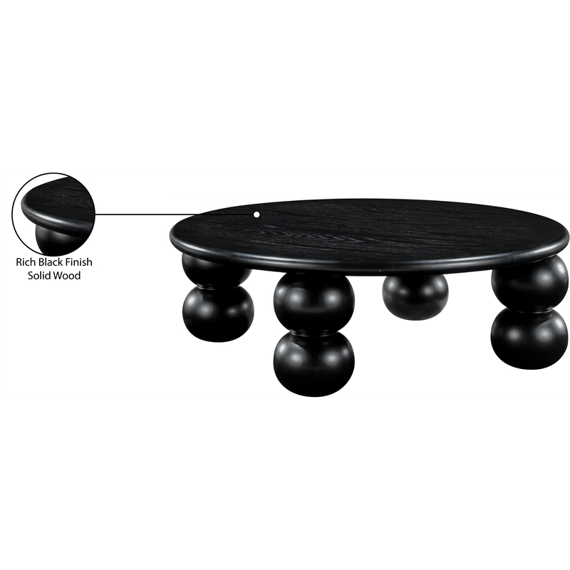 Meridian Furniture Kelvin Black Wood And Oak Veneer Coffee Table