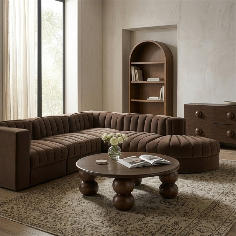 Meridian Furniture Kelvin Brown Wood And Oak Veneer Coffee Table