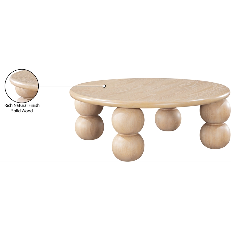 Meridian Furniture Kelvin Natural Wood And Oak Veneer Coffee Table