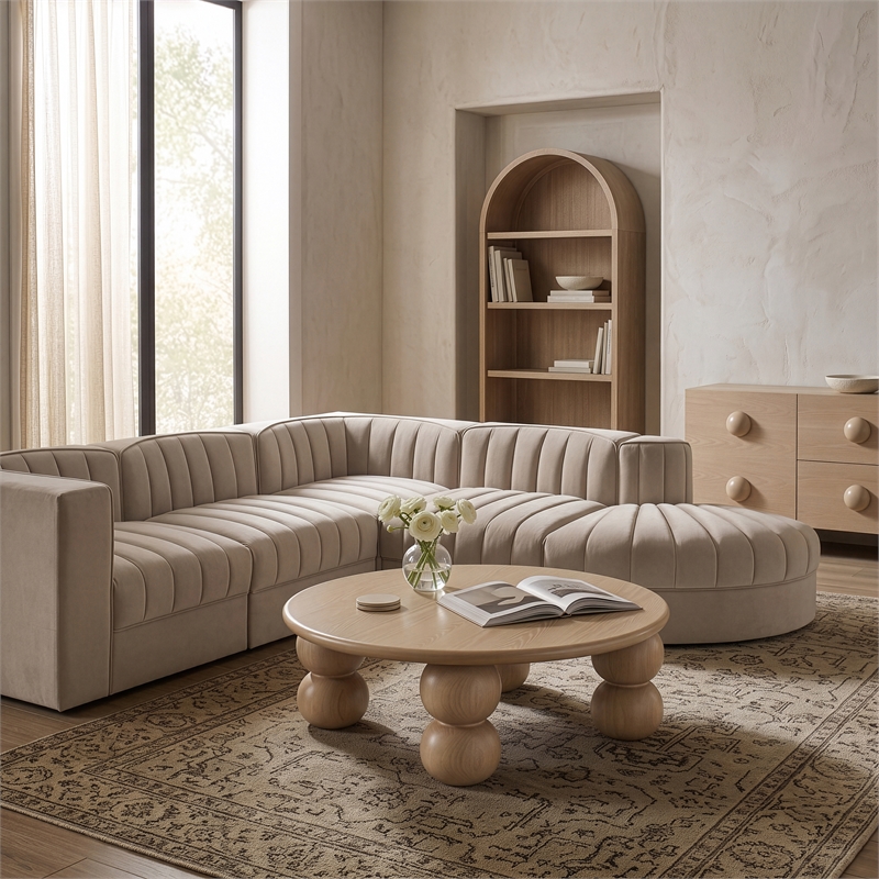Meridian Furniture Kelvin Natural Wood And Oak Veneer Coffee Table