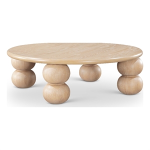 Meridian Furniture Kelvin Natural Wood And Oak Veneer Coffee Table