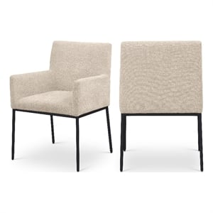Meridian Furniture Reeves Beige Chenille Fabric Dining Chair (Set of 2)