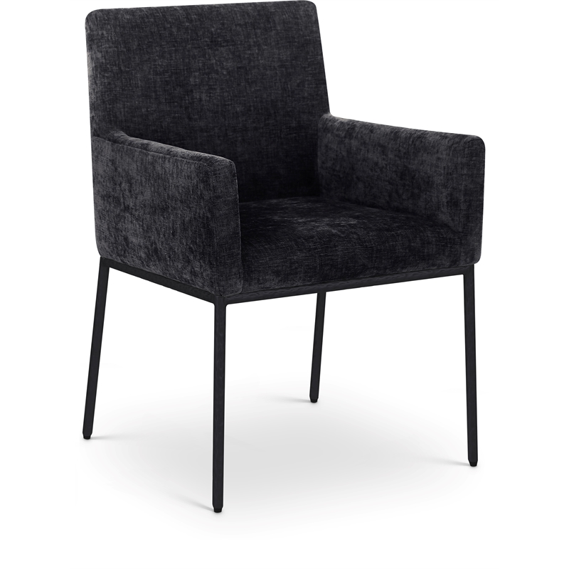 Meridian Furniture Reeves Black Chenille Fabric Dining Chair (Set of 2)