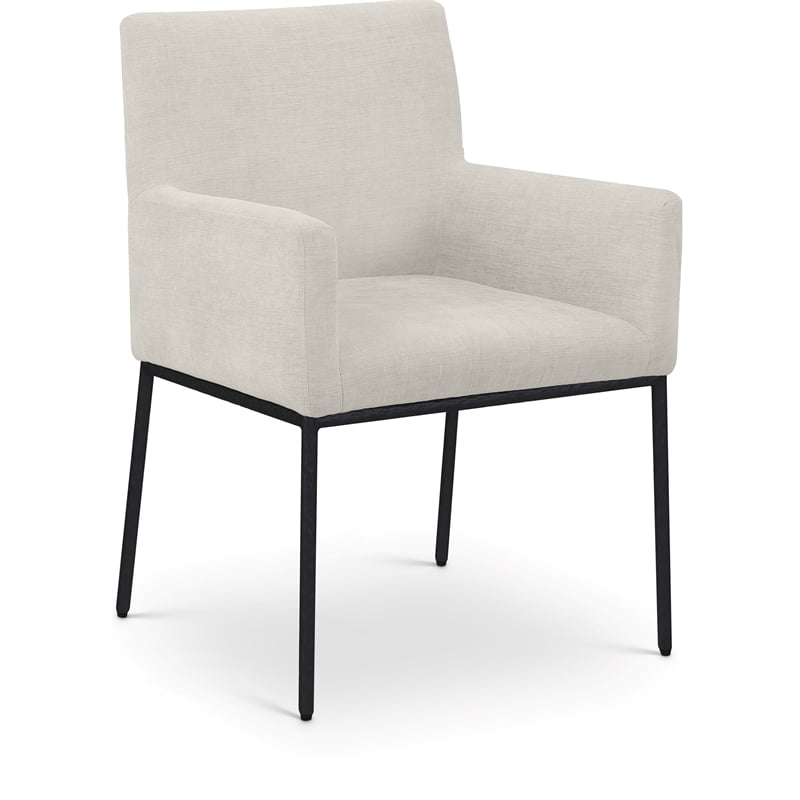 Meridian Furniture Reeves Cream Chenille Fabric Dining Chair (Set of 2)