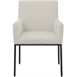 Meridian Furniture Reeves Cream Chenille Fabric Dining Chair (Set of 2)