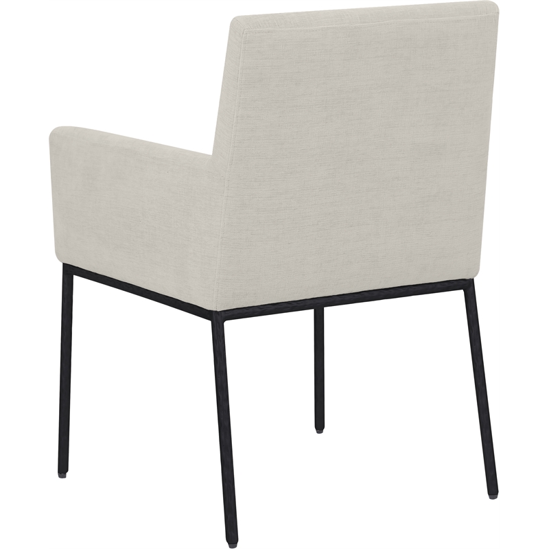 Meridian Furniture Reeves Cream Chenille Fabric Dining Chair (Set of 2)