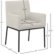 Meridian Furniture Reeves Cream Chenille Fabric Dining Chair (Set of 2)