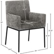 Meridian Furniture Reeves Grey Chenille Fabric Dining Chair (Set of 2)