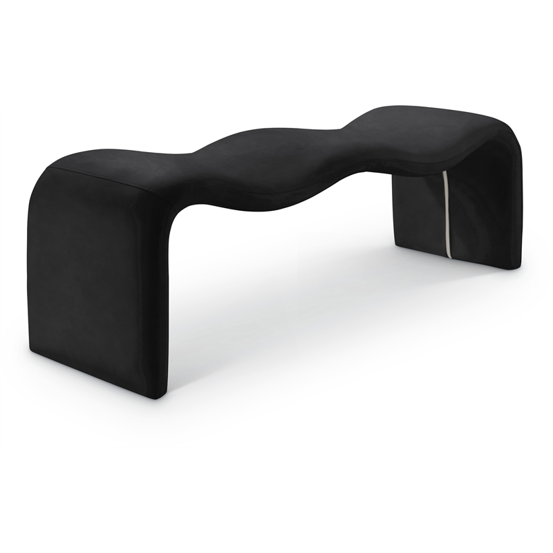 Meridian Furniture Willow Black Vegan Leather Bench