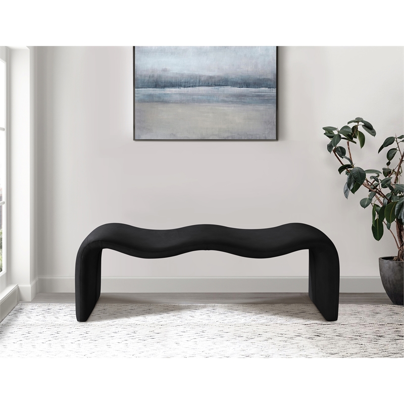Meridian Furniture Willow Black Vegan Leather Bench