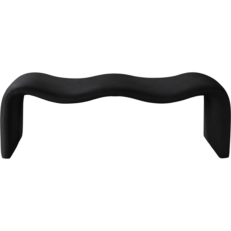 Meridian Furniture Willow Black Vegan Leather Bench