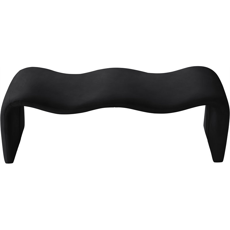 Meridian Furniture Willow Black Vegan Leather Bench