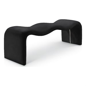 Meridian Furniture Willow Black Vegan Leather Bench