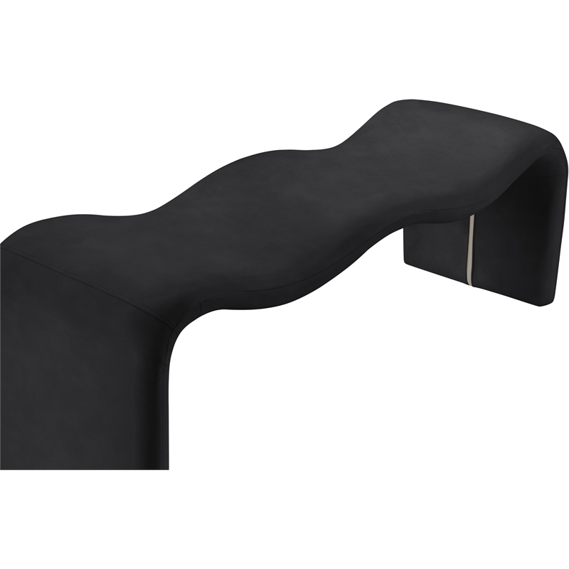 Meridian Furniture Willow Black Vegan Leather Bench