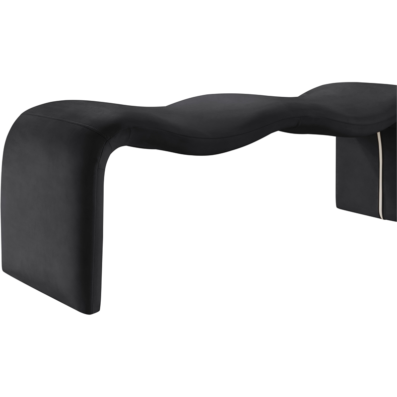 Meridian Furniture Willow Black Vegan Leather Bench