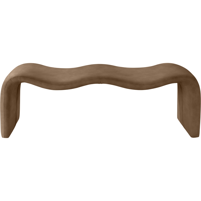 Meridian Furniture Willow Brown Vegan Leather Bench