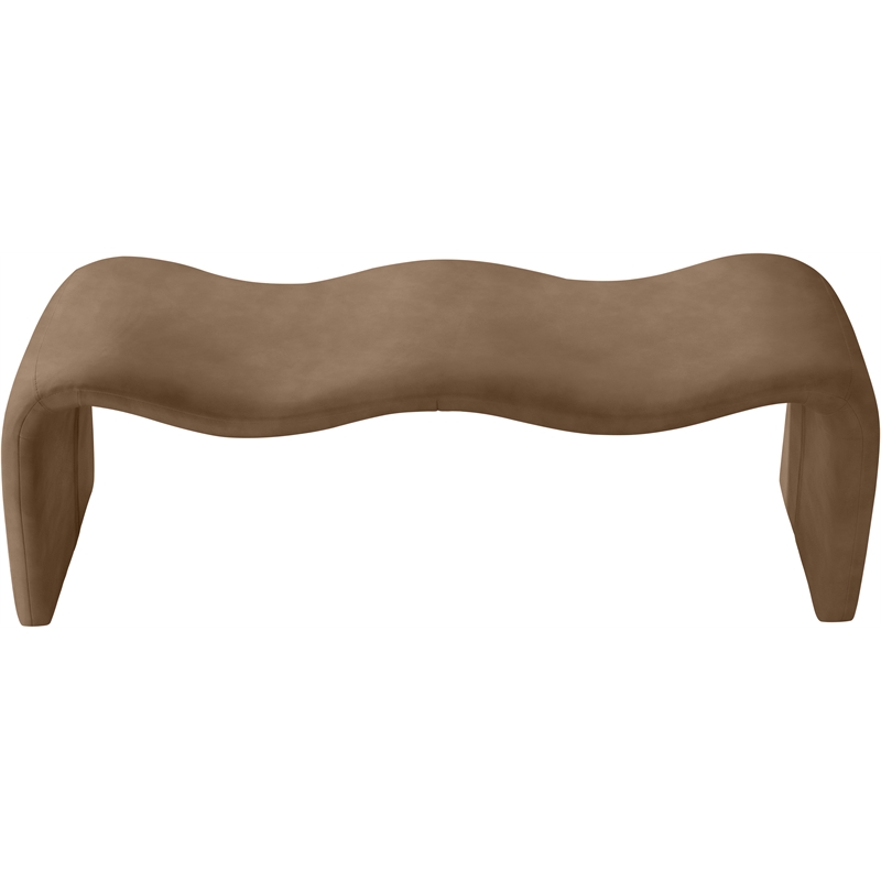 Meridian Furniture Willow Brown Vegan Leather Bench
