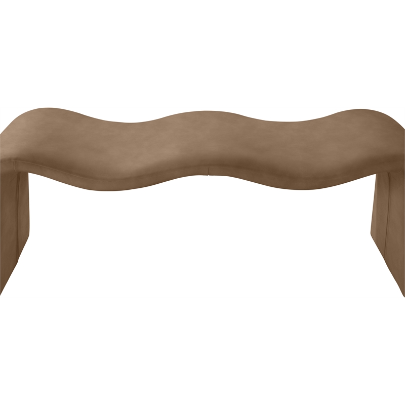 Meridian Furniture Willow Brown Vegan Leather Bench