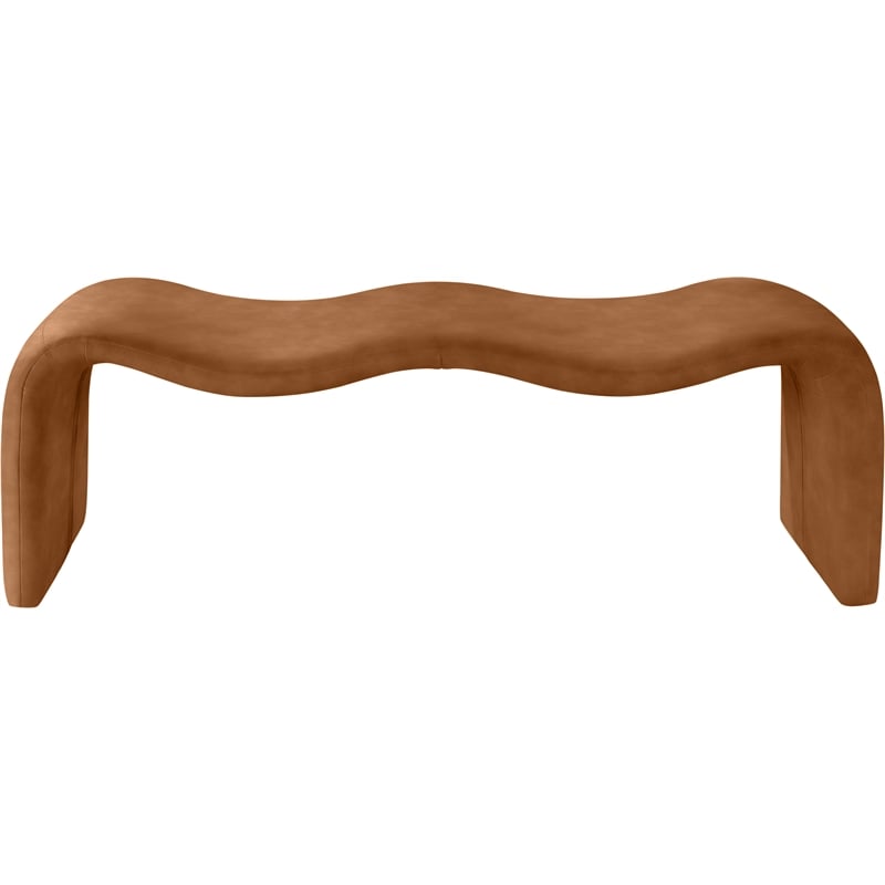 Meridian Furniture Willow Cognac Vegan Leather Bench