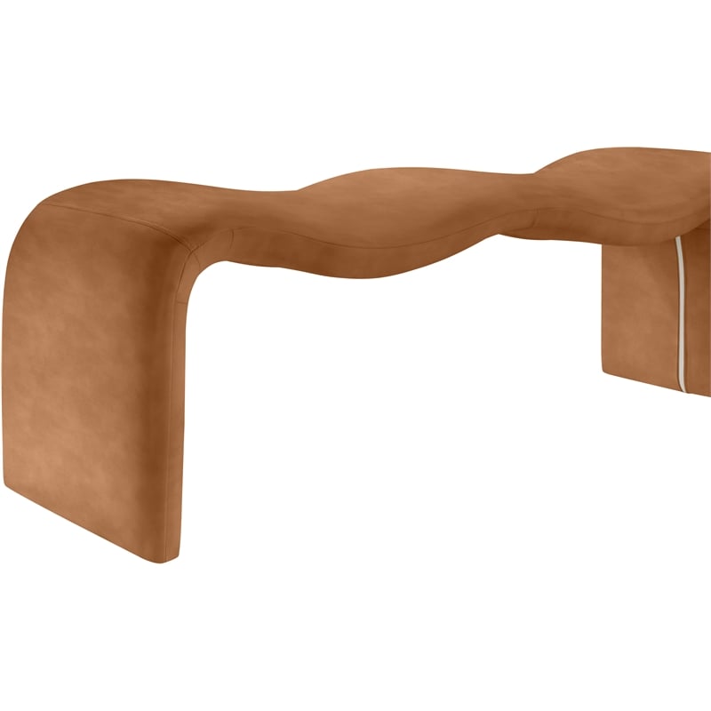 Meridian Furniture Willow Cognac Vegan Leather Bench
