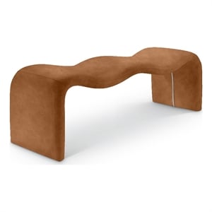 Meridian Furniture Willow Cognac Vegan Leather Bench