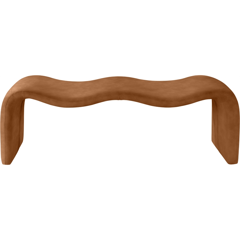 Meridian Furniture Willow Cognac Vegan Leather Bench