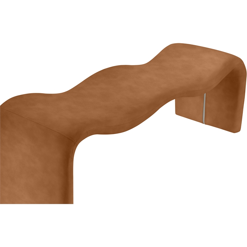 Meridian Furniture Willow Cognac Vegan Leather Bench
