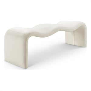 Meridian Furniture Willow Cream Vegan Leather Bench