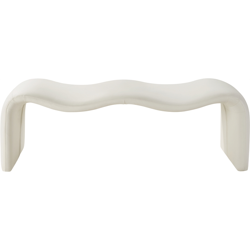 Meridian Furniture Willow Cream Vegan Leather Bench