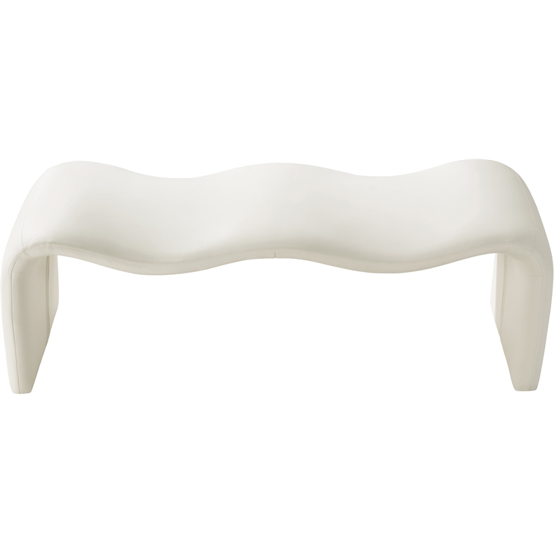 Meridian Furniture Willow Cream Vegan Leather Bench