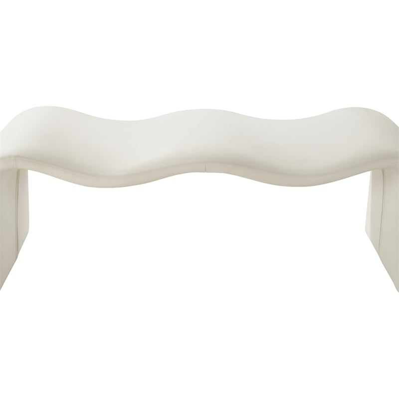 Meridian Furniture Willow Cream Vegan Leather Bench