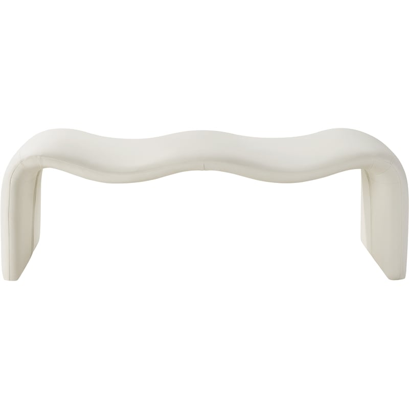 Meridian Furniture Willow Cream Vegan Leather Bench