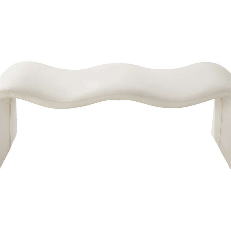 Meridian Furniture Willow Cream Vegan Leather Bench