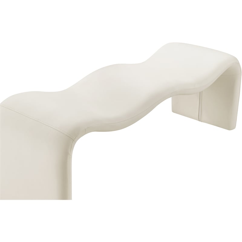 Meridian Furniture Willow Cream Vegan Leather Bench