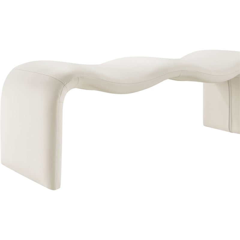 Meridian Furniture Willow Cream Vegan Leather Bench