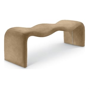 Meridian Furniture Willow Tan Vegan Leather Bench