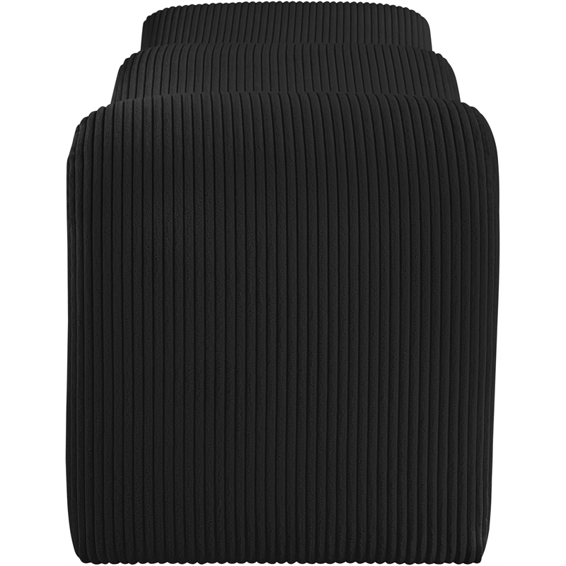 Meridian Furniture Willow Black Microsuede Corduroy Bench