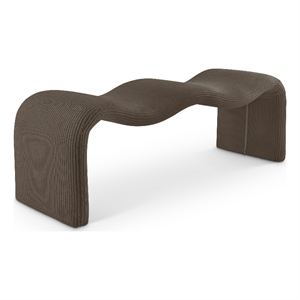Meridian Furniture Willow Brown Microsuede Corduroy Bench