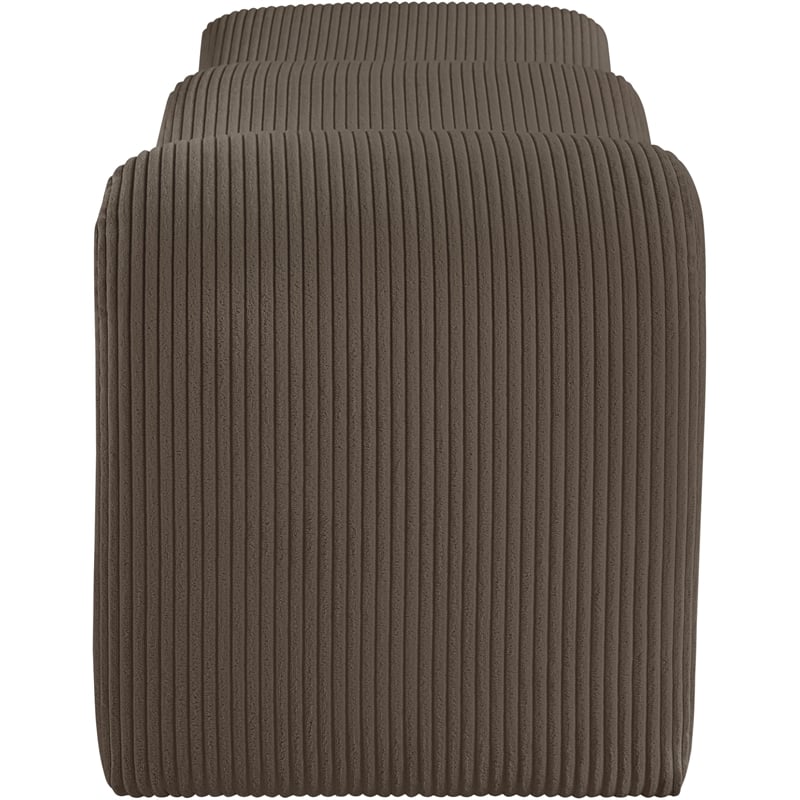 Meridian Furniture Willow Brown Microsuede Corduroy Bench