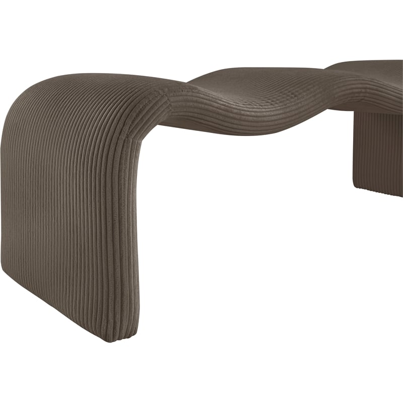 Meridian Furniture Willow Brown Microsuede Corduroy Bench