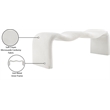 Meridian Furniture Willow Cream Microsuede Corduroy Bench