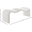 Meridian Furniture Willow Cream Microsuede Corduroy Bench
