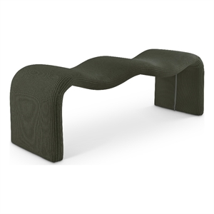 Meridian Furniture Willow Green Microsuede Corduroy Bench