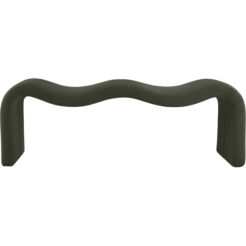 Meridian Furniture Willow Green Microsuede Corduroy Bench